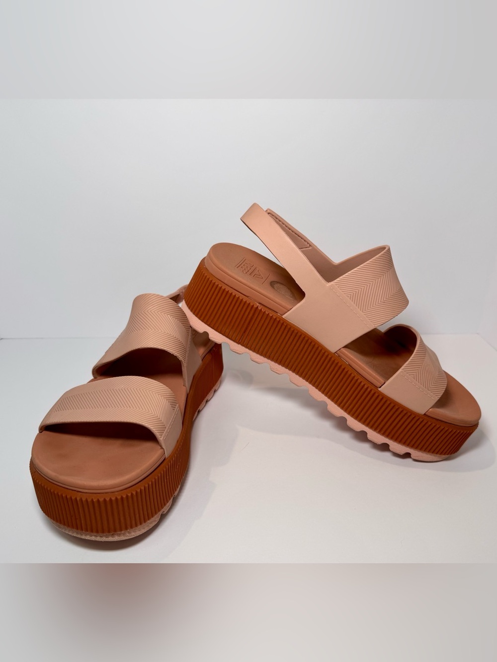 Reef Sandals Womens Platform Tan Double Strap Slingback Comfort Casual Shoes